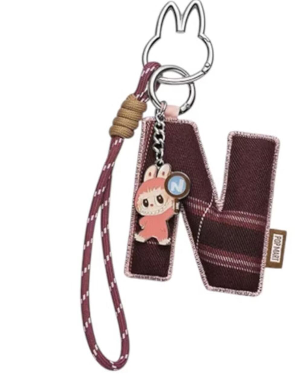 Pop Mart MONSTERS LABUBU Pin for Love Keychain Pendant, LETTER N Bag Charm, NEW